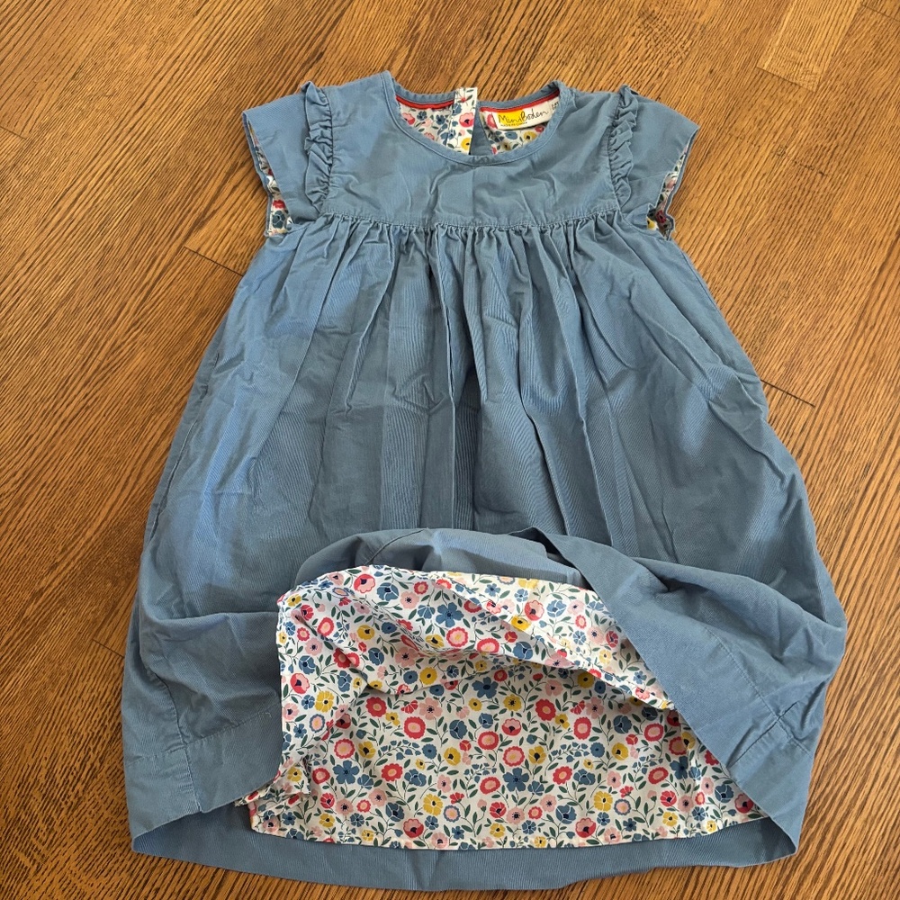 Mini Boden - Pale Blue  - Corduroy dress. Like new - size 7-8